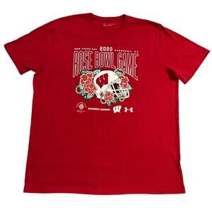 Under Armour Unisex T Shirt Top 2020 Rose Bowl WI Badgers Football Game Red 2XL
